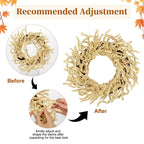 Briful 2 Pack Fall Berry Wreaths 12in Artificial Beige Foam Berry Wreath for Front Door Small Outdoor Fall Wreath for Autumn Home Wall Mantle Porch Thanksgiving Halloween Decor