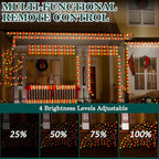 Christmas Lights Outdoor 1000 LED 328FT String Lights Multicolored, IP67 Waterproof Indoor Christmas Fairy Lights,8 Modes 4-Level Dimming with Remote for Garden Tree Patio Balcony Xmas Party Decor