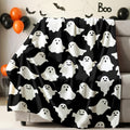 Halloween Ghost Throw Blanket Cute Funny Ghosts Blanket Soft Cozy Fuzzy Flannel Throw Blankets for Couch Bed Sofa Halloween Spooky Living Room Decor Boys Girls Blankets Gifts for All Season 50x60 Inch
