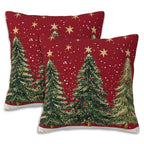 Naqiuli Throw Pillow Covers Christmas Tree Pillow Covers 18x18 Inch Set of 2 Christmas Throw Pillows Decorative Pillow Cases Cushion Covers for Bedroom Livingroom Sofa Farm House