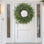 Christmas Wreaths 26" Norfolk Pine Wreath for Front Door, Artificial Christmas Wreaths Faux Green Fake Pine Needles Wreath for Front Door Wall Windows Indoor Outdoor Christmas Decor