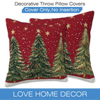 Naqiuli Throw Pillow Covers Christmas Tree Pillow Covers 18x18 Inch Set of 2 Christmas Throw Pillows Decorative Pillow Cases Cushion Covers for Bedroom Livingroom Sofa Farm House