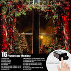 LAMPHOME 66ft Christmas Decorative Mini Lights,200 LED Transparent Wire Fairy Starry String Lights Plug in, 11 Lighting Modes, for Indoor Outdoor Xmas Tree Wedding Party Decoration (Red)