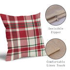 Christmas Plaid Pillow Covers 18x18 Set of 2 Red Green Cream Buffalo Checkered Decorative Tartan Pillowcases Xmas Winter Holiday Outdoor Rustic Farmhouse Throw Cushion Case Decor for Couch Sofa Bed