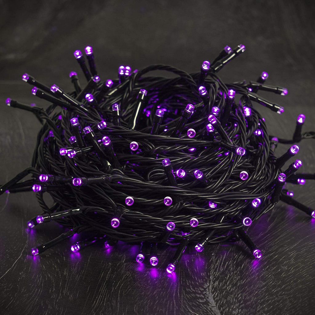 300 LED Halloween Lights, 98.5FT Halloween String Lights with 8 Lighting Modes, Waterproof & Connectable Mini Light, Plug in for Indoor Outdoor Holiday Christmas Party Bedroom Decorations (Purple)