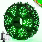 JMEXSUSS 400 LED Green Christmas Lights Outdoor, 132ft Green String Lights Plug in with Remote, Indoor Christmas String Light for Porch Tree House Yard Decorations