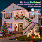 350LED Christmas Lights Indoor Outdoor, 90ft 12 Modes Multicolor LED String Lights with Timer Dimmable, Waterproof Tree Lights for Xmas Patio Yard Fence Bedroom Wedding Garden Decor Multicolor
