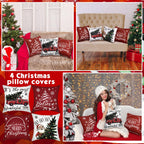 GlikCeil Set of 16 Winter Pillow Covers 18 x 18 Inch Seasonal Throw Pillow Covers Christmas Holiday Pillowcases Decorative Cushion Pillowcases for Farmhouse Home Couch Sofa Decor