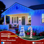 670 LED Christmas Lights Outdoor, 66ft Blue String Lights Indoor with 148 Drops 12 Modes, Dimmable Curtain Window Lights, Waterproof Twinkle Fairy Lights with Timer for Bedroom Christmas Decorations