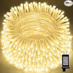 LAMPHOME 33ft Christmas Decorative Mini Lights, 100 LED Transparent Wire Fairy Starry String Lights Plug in, 11 Lighting Modes, for Indoor Outdoor Xmas Tree Wedding Party Decoration (Warm White)