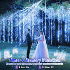 500 LED Christmas Lights Outdoor, 164ft Christmas String Lights for Bedroom 8 Modes Waterproof Plug in Twinkle Fairy Light for Indoor Outside Bedroom Home Party Decoration, Blue&White