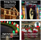 25Ft C9 LED Christmas Lights Outdoor Indoor, Multicolor Red Green White Vintage String Lights, Connectable Holiday Decor for Xmas Tree Wedding Party Patio Porch Yard