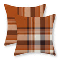 JEFERSO Fall Pillow Covers 18x18 Inch Set of 2 Burnt Orange Black Plaids Throw Pillows Autumn Harvest Thanksgiving Decoration Pillowcases Linen Outdoor Fall Decor Cushion Covers for Couch Sofa Home