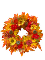 DOTKV Fall Wreaths for Front Door 18 inch Wreaths Maple Leaf Wreaths Sun Flower Wreaths for Front Door Wreaths Outside Autumn Wreaths for Halloween Thanksgiving Decor