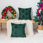 ZSkogur Christmas Throw Pillow Covers 18x18 Set of 2, Christmas Tree Decoration Cushion CoversCushion Covers Soft Faux Fur Pillow Cases for Sofa Couch Bed Winter Holiday Festivals Home Decor, Green