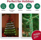 LAMPHOME 66ft Christmas Decorative Mini Lights, 200 LED Transparent Wire Fairy Starry String Lights Plug in, 16 Lighting Modes for Outdoor Xmas Tree Wedding Party Decoration (Red Green White)