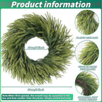 24 inch Norfolk Pine Wreath, Realistic Christmas Wreath for Front Door,Artificial Real Touch Green Wreath Greenery for Door Wall Windows Mantle Outdoor Christmas Decoration
