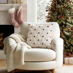 MIULEE Christmas Tree Decorative Pillow Covers Faux Fur Wool Throw Pillows Soft Plush Cushion Covers Set of 2 Xmas Home Decor Winter Holiday for Sofa Couch Livingroom Bed 18x18 Inch Cream
