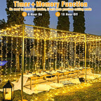 200 LED Christmas Lights Outdoor Indoor 66ft Connectable Twinkle Fairy String Lights 8 Modes Clear Wire, Plug in Warm White Christmas Lights Outdoor Waterproof for Bedroom Xmas Tree Decorations