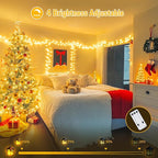 JMEXSUSS 168FT 600 LED Christmas Lights Outdoor Waterproof 8 Modes Warm White Christmas Tree Lights Plug in String Fairy Lights for Outside Indoor for Bedroom Wedding Party Holiday Xmas Decorations