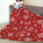 50x60 Soft Plush Warm Fleece Winter Christmas Snowflakes Throw Blanket