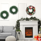 Zeyune Christmas DIY Green Wreath 14 Inch Artificial Christmas Wreaths Faux Plain Wreaths for Decorating Front Door Window Room Farmhouse Xmas Party Indoor Outdoor(Pine Needle,8 Pcs)