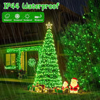 JMEXSUSS 400 LED Green Christmas Lights Outdoor, 132ft Green String Lights Plug in with Remote, Indoor Christmas String Light for Porch Tree House Yard Decorations