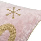 LOOPUINHOM Joy Christmas Pillow Covers 18x18,Embroidered Velvet Christmas Throw Pillow Covers Christmas Decorations Holiday Pillows for Home Couch,Pink Blush/Gold
