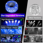 750LED Christmas Lights Outdoor Use, 240ft 12 Modes Blue LED String Lights with Timer Dimmable, Waterproof Christmas Tree Lights for Xmas Patio Yard Fence Balcony Garden Party Decor Blue
