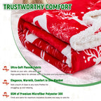NORD ECO Christmas Throw Blanket, Christmas Decorations Gifts for Women, Sherpa Flannel Fleece Winter Holiday Blanket, Fluffy Cozy Soft Christams Throws for Couch Sofa Bed, Reindeer Stars, 50" X 60"