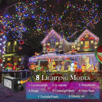 weillsnow 164 FT 500 LED Christmas Lights Outdoor, Waterproof Christmas Fairy Lights with Timer, Plug in Multicolor LED String Lights with 8 Modes for Bedroom Wedding Party Xmas Decoration