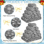 Moukeren 24 Pcs Christmas Snowflake Throw Blanket Bulk, 59 x 47 Inch Xmas Winter Throw Blanket Christmas Warm Soft Cozy Fleece for Home Bedding Couch Chair Gift (Gray)