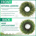 26 inch Norfolk Pine Wreath, Realistic Christmas Wreath for Front Door,Artificial Real Touch Green Wreath Greenery for Door Wall Windows Mantle Outdoor Christmas Decoration