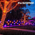 Dazzle Bright Halloween Lights, 100 LED 33 FT C6 String Lights with 8 Modes, Connectable Halloween Decorations for Indoor Outdoor for Tree Patio Party Decor (Purple & Orange)