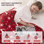 Heated Blanket Twin Size, Electric Blanket with 1-10 hrs Timer Auto-Off & 8 Heating Levels, Flannel& Sherpa Heating Blanket with ETL Certified, Christmas Blanket Gifts Machine Washable (62x 84”, Red)