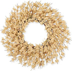 26 Inch Realistic Fall Wreaths for Front Door Outside Autumn Wreath Outdoor Indoors Fall Decorations for Home Thanksgiving Halloween Holiday Decorations Clearance for Wall Porch Door (Wheat)