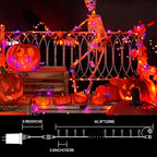LAMPHOME 66ft Halloween Decorative Mini Lights, 200 LED Transparent Wire Fairy Starry String Lights Plug in, 12 Lighting Modes, for Halloween Decoration Outdoor Party Decoration (Orange and Purple)