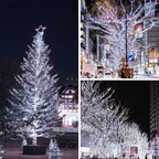 2-Pack Connectable Christmas Lights Outdoor, Total 164FT 400LED Christmas String Lights Waterproof with 8 Modes & Timer, Green Wire Twinkle Lights for Xmas Tree Decorations Outdoor Indoor, Cool White