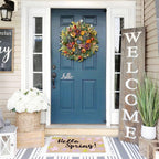 WANNA-CUL 24in Fall Front Door Wreath,Hydrangea Peony Pumpkin Harvest Decor