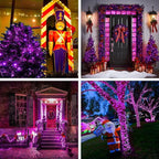 JMEXSUSS 600 LED Purple Christmas Lights Outdoor Indoor, 168ft Purple LED Christmas Tree Lights Plug in, Deep-Violet Fairy String Lights for Outside Patio Fireplace Party Xmas Decorations