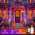 JMEXSUSS 400 LED Halloween Lights Outdoor Indoor, 132ft Halloween String Lights Plug in, Orange and Purple Light for Yard Tree Porch House