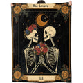 amepay The Lovers Tarot Skeleton Blanket Gifts for Women Adult Girls,Gothic Romantic Throw Blankets,Soft Comfy Lightweight for Home Halloween Couch Bed Sofa Decor,Celestial Goth Sky Design 50x60in