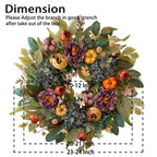 WANNA-CUL 24in Fall Front Door Wreath,Hydrangea Peony Pumpkin Harvest Decor