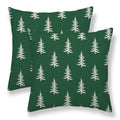 Sunshineyan Christmas Pillow Covers 22 x 22 Set of 2, Green Chirstmas Tree Decorations Throw Pillow Covers Outdoor Winter Holiday Farmhouse Xmas Cushion Case Linen Square for Home Couch Sofa