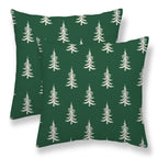 Sunshineyan Christmas Pillow Covers 22 x 22 Set of 2, Green Chirstmas Tree Decorations Throw Pillow Covers Outdoor Winter Holiday Farmhouse Xmas Cushion Case Linen Square for Home Couch Sofa