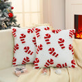 Mixweer 2 Pcs Tufted Christmas Throw Pillow Cover 18 x 18 Inch Candy Tufted Pillow Covers 3D Xmas Pillows Case Decorative Soft Cushion Cover for Sofa Couch Bed Room