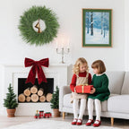 24" Norfolk Pine Wreath for Front Door, Real Touch Artificial Greenery Wreath Realistic Christmas Wreath for Wall,Fireplace,Windows,Indoor,Outdoor,Home,Holiday Decorations