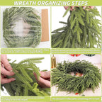 26 inch Norfolk Pine Wreath, Realistic Christmas Wreath for Front Door,Artificial Real Touch Green Wreath Greenery for Door Wall Windows Mantle Outdoor Christmas Decoration