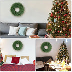 24 inch Norfolk Pine Wreath, Realistic Christmas Wreath for Front Door,Artificial Real Touch Green Wreath Greenery for Door Wall Windows Mantle Outdoor Christmas Decoration