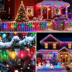 50Ft Multicolor C7 Vintage Christmas Lights String Colored Christmas Tree Lights with 50 + 5 Pack E12 Color Bulbs, for Light up Christmas Tree Home Stair Yard Indoor Outdoor Christmas Decorations, 5W